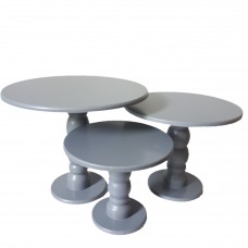 Trio de boleiras cinza