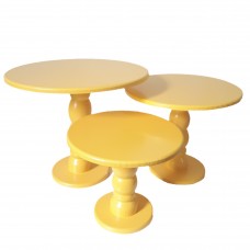 Trio de boleiras amarelo