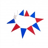 Bandeirinha azul e vermelho