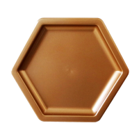 Bandeja dourada sextavada